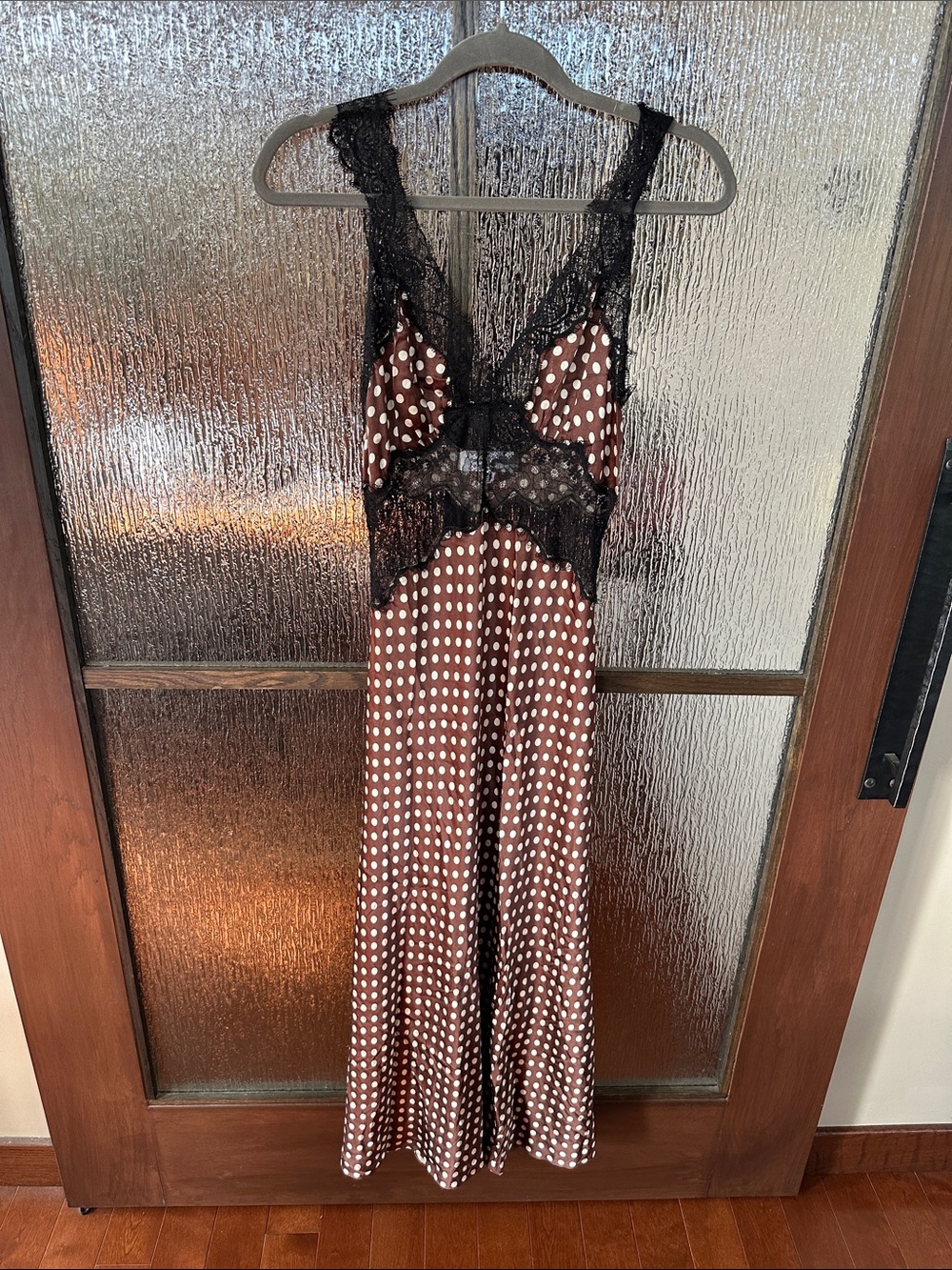 Ronny Kobo Holiday V-Neck Lace-Trim Midi Dress Polka Dot size XS - Picture 5 of 12